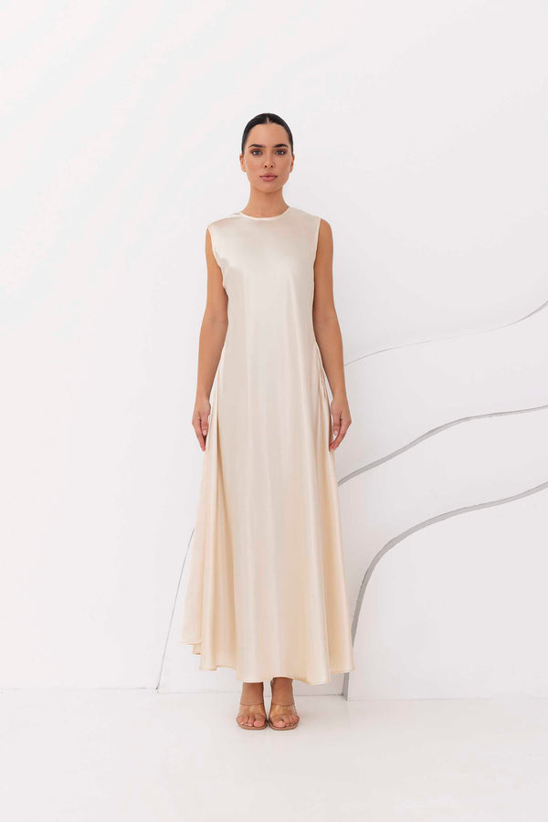 Silk dress under the abaya