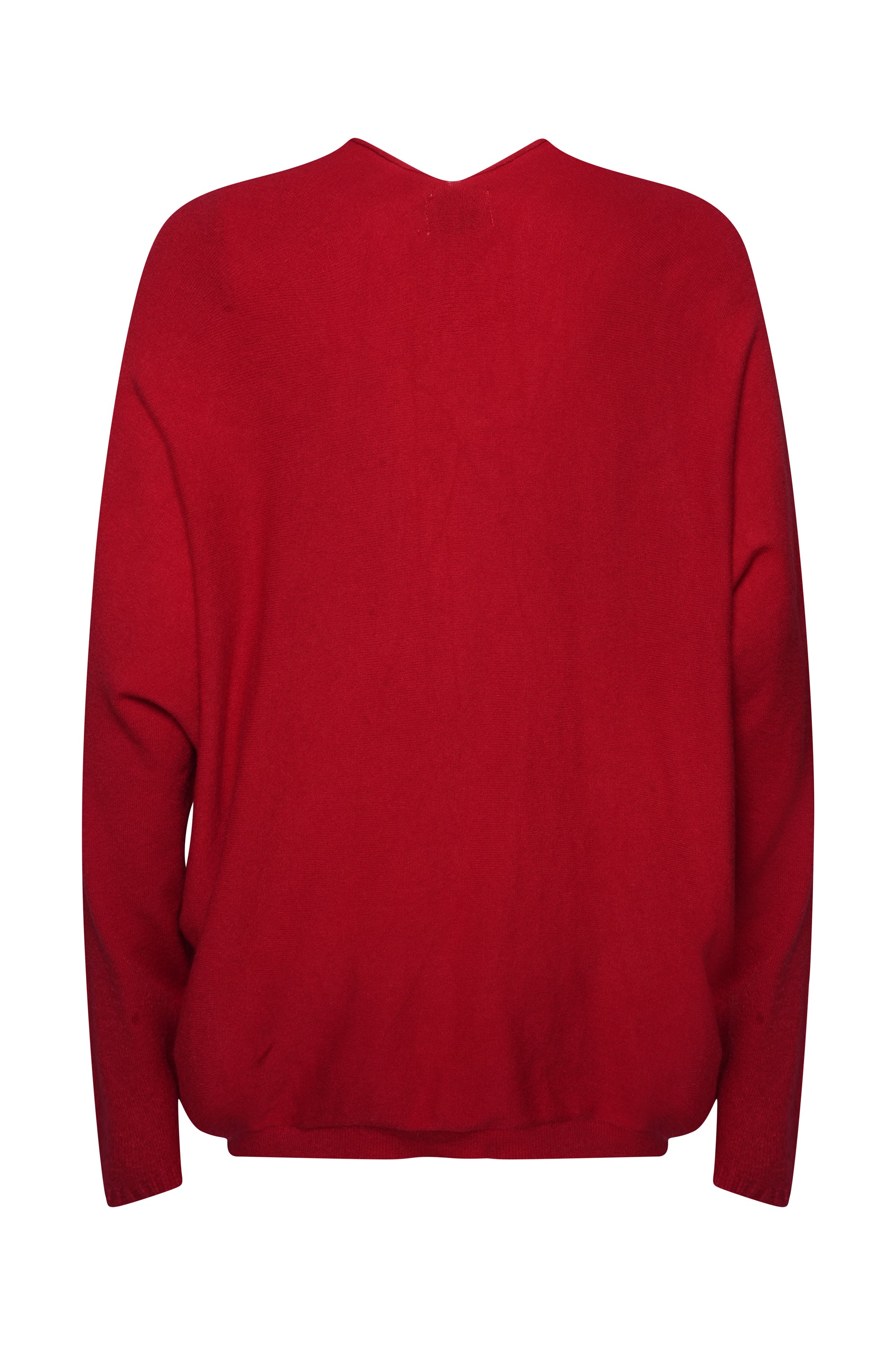 RED V NECK WOOL SWEATER