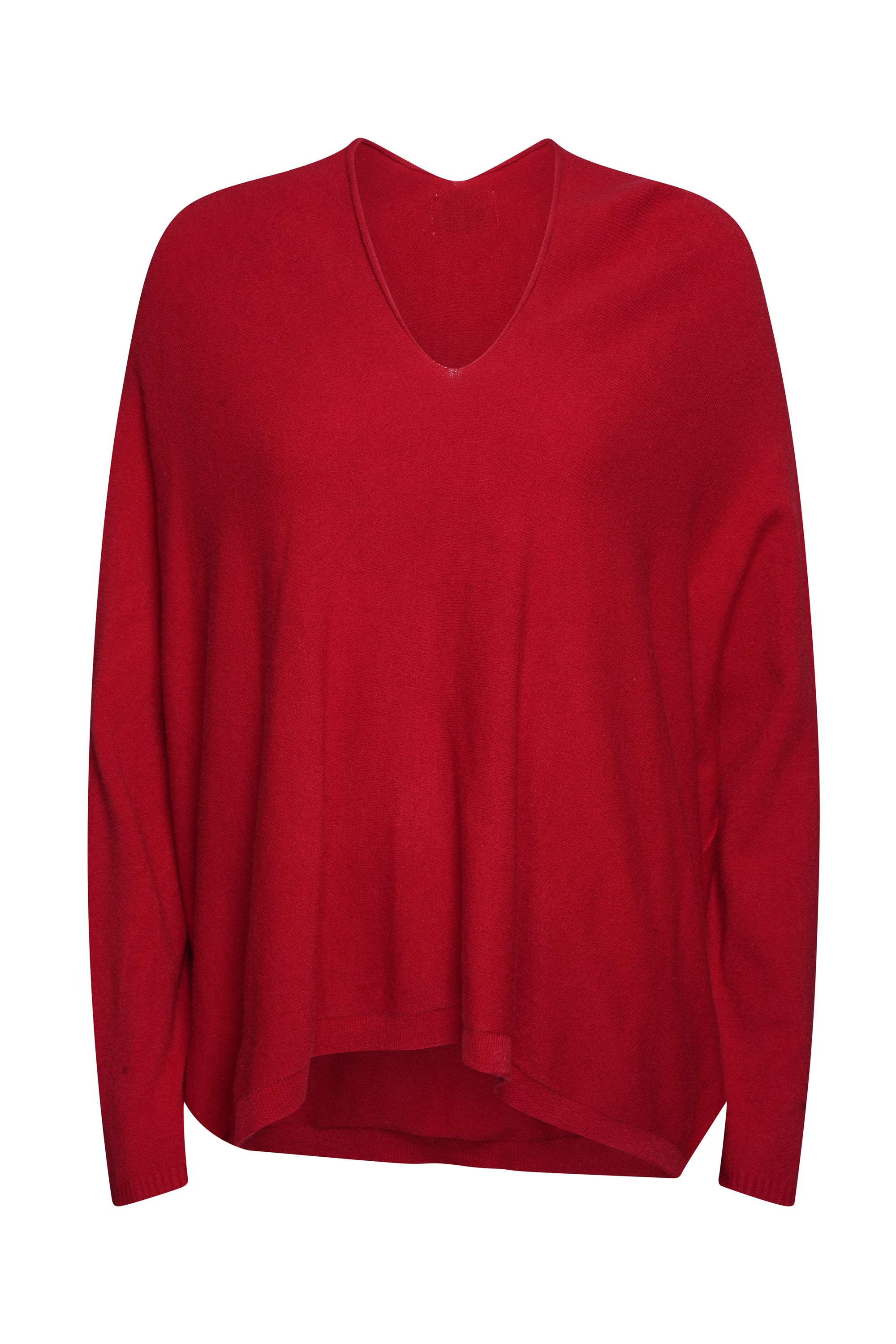 RED V NECK WOOL SWEATER