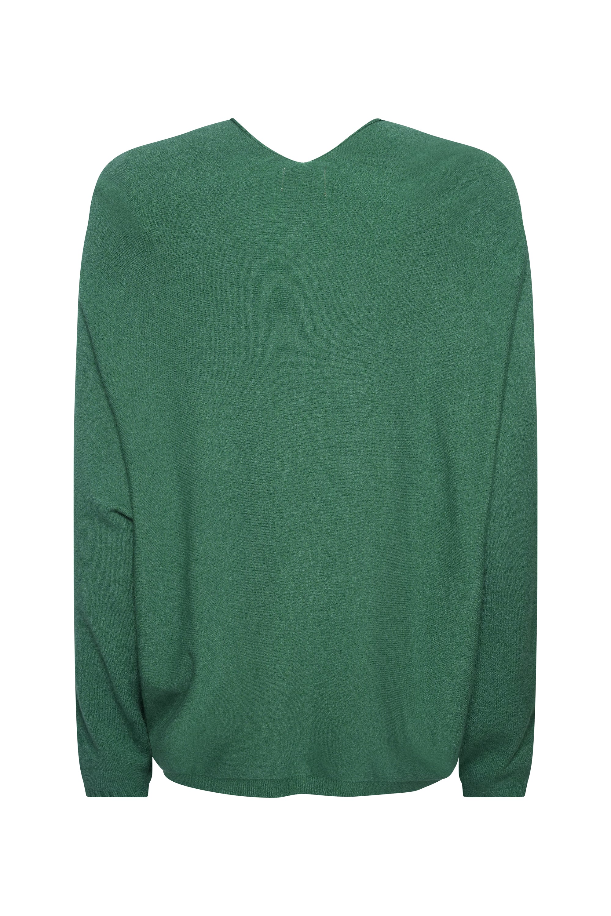 GREEN V NECK WOOL SWEATER