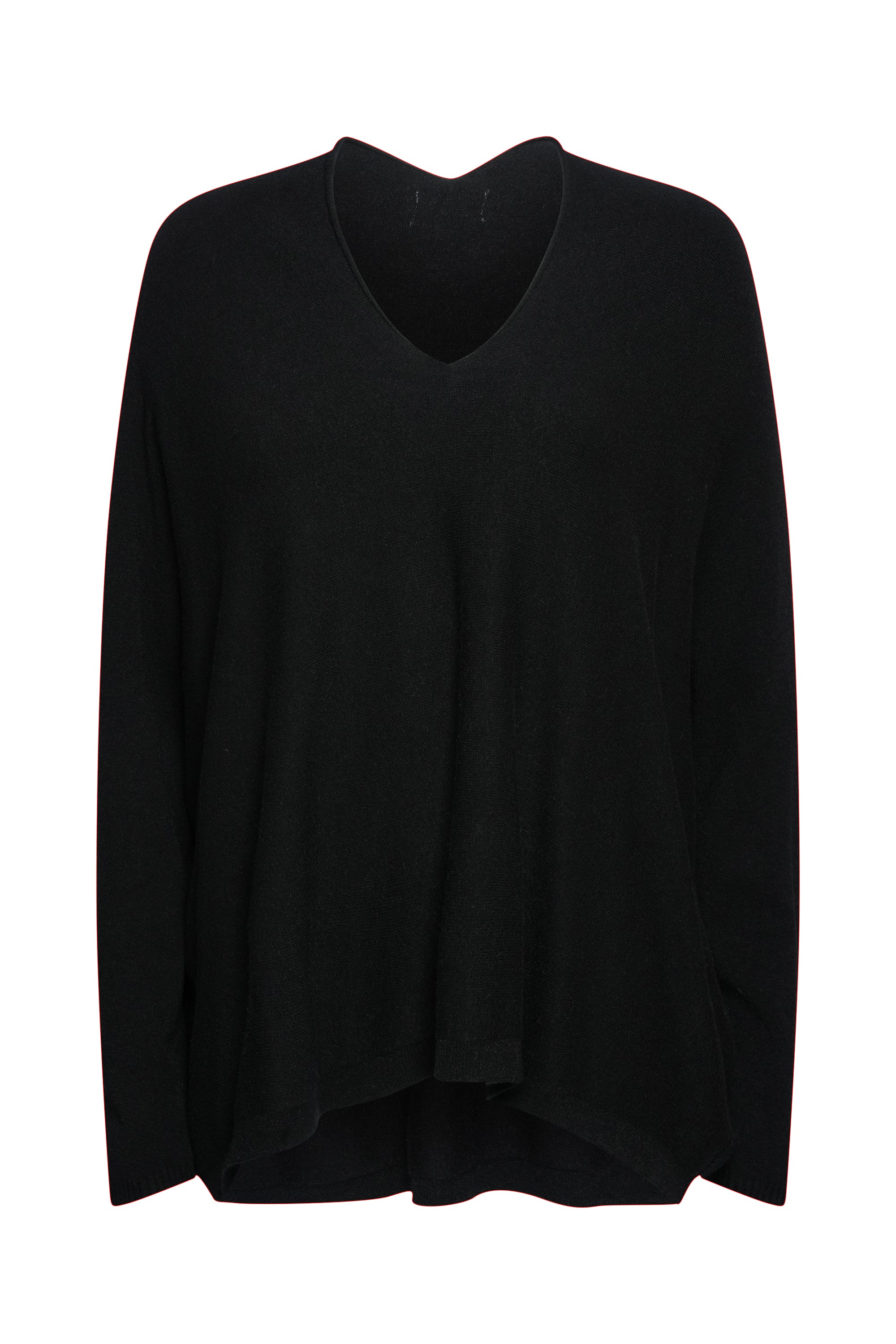 BLACK V NECK WOOL SWEATER