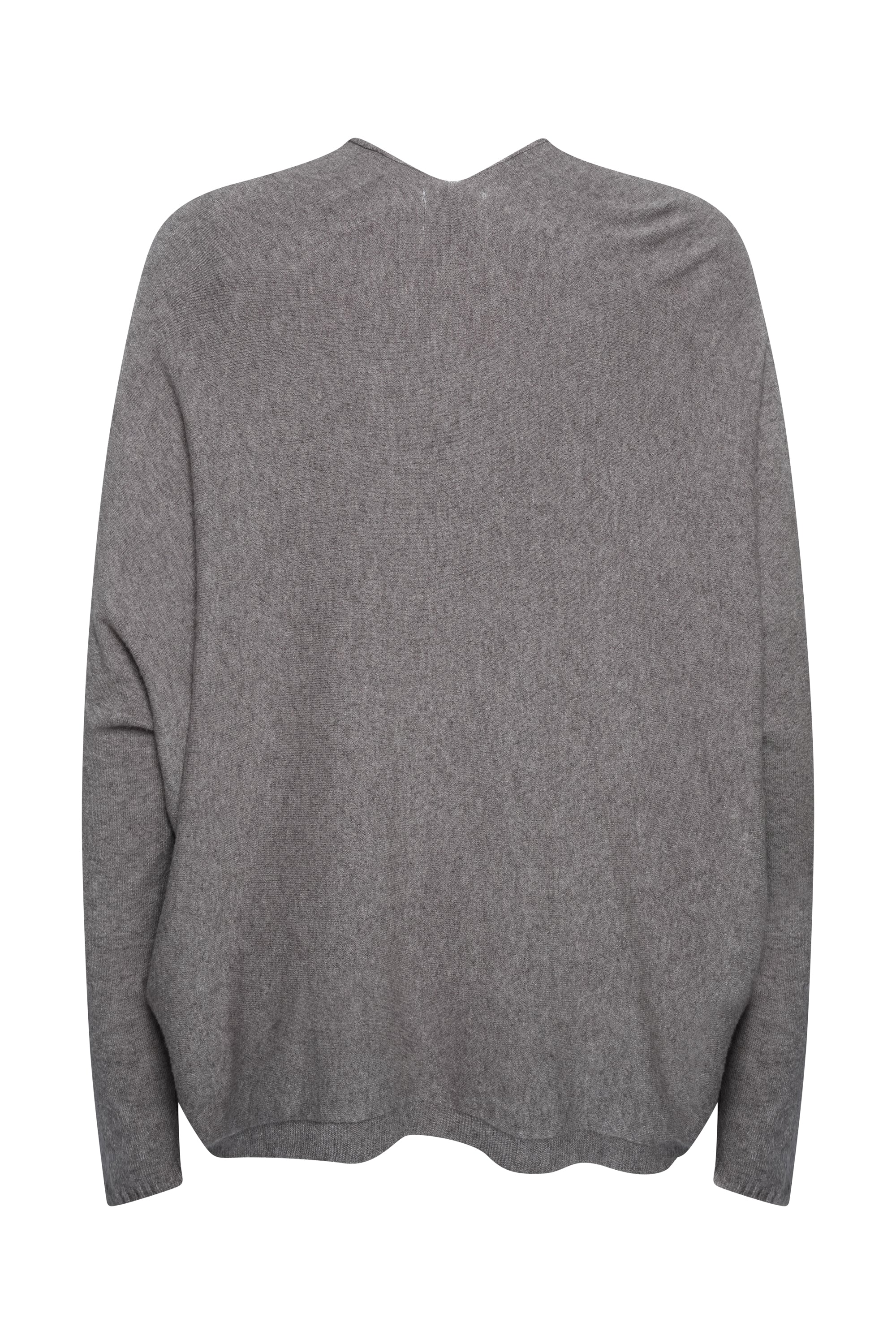 TAUPE V NECK WOOL SWEATER