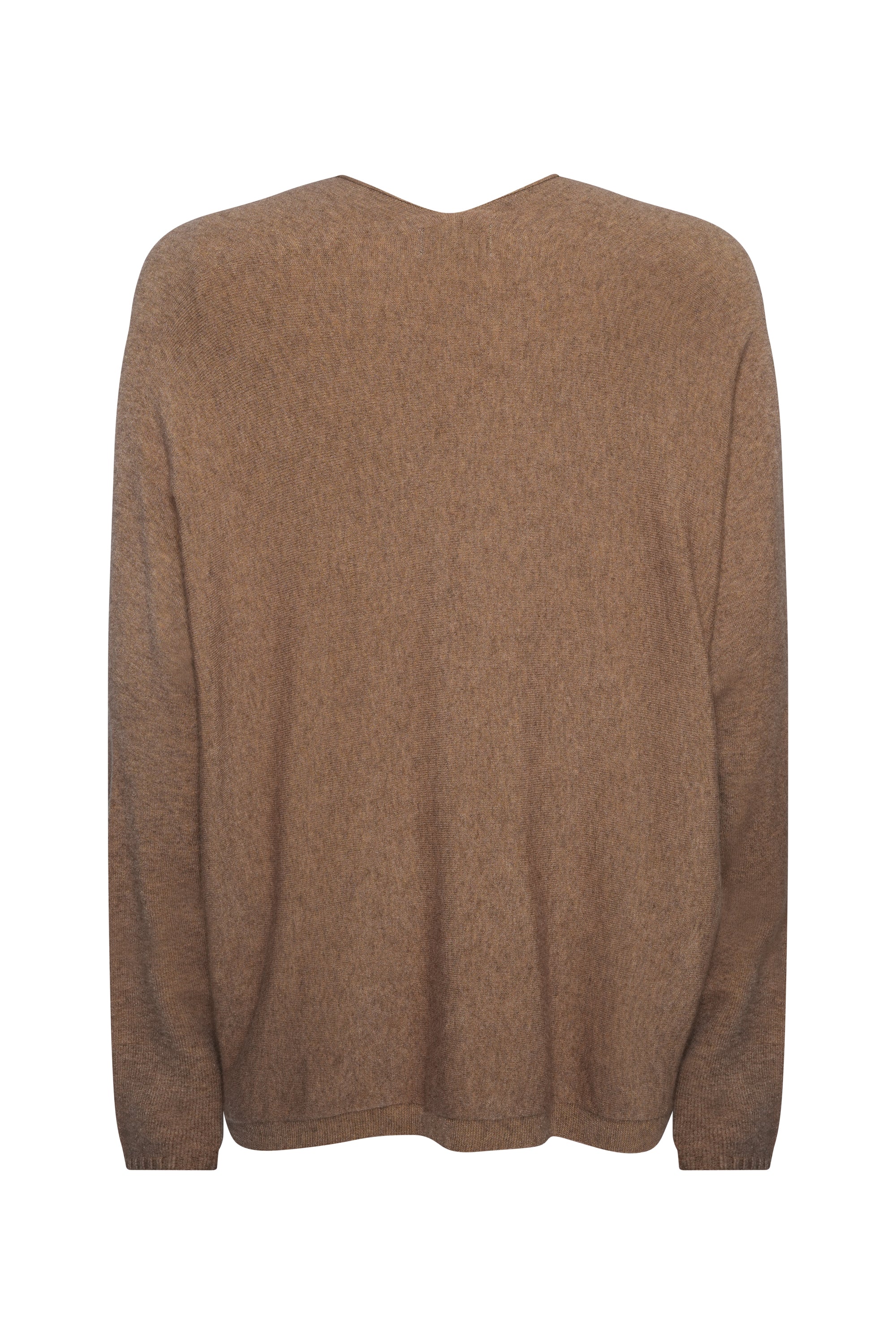 CAMEL V NECK WOOL SWEATER