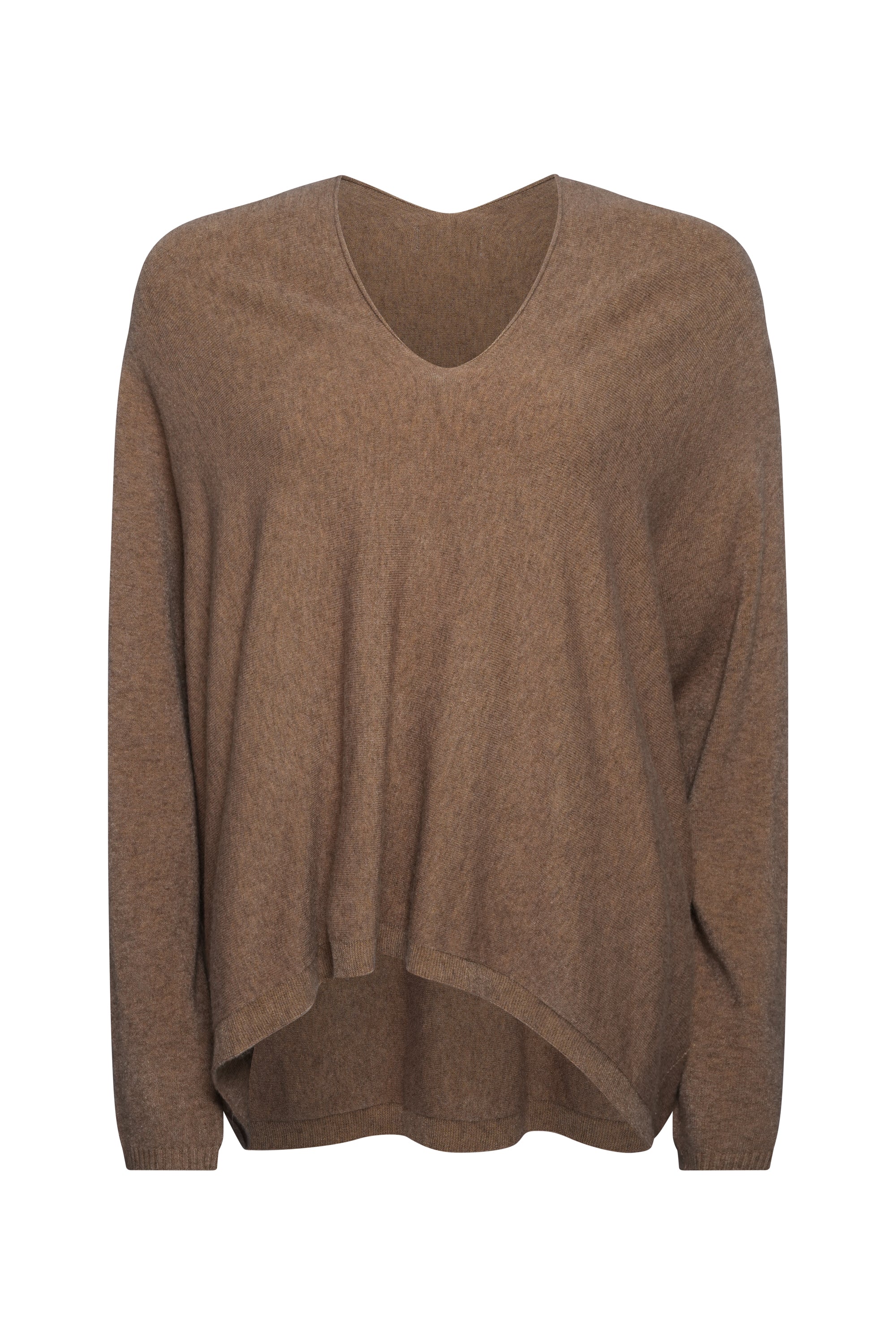 CAMEL V NECK WOOL SWEATER