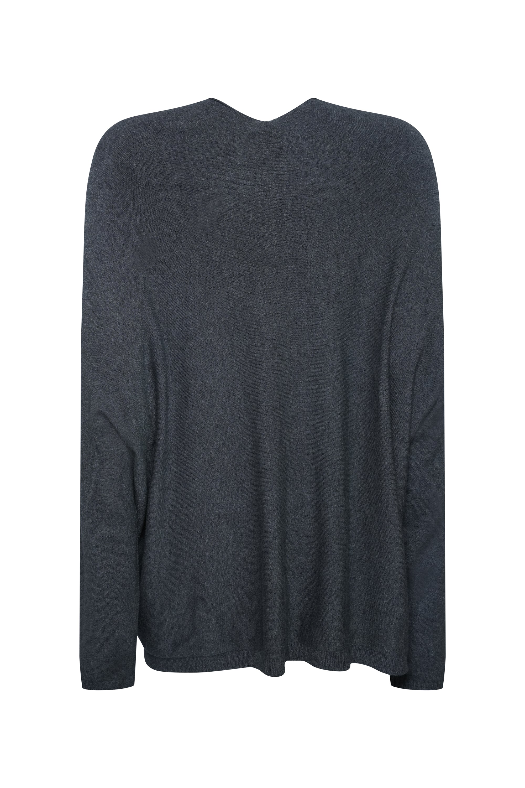 GRAY V NECK WOOL SWEATER