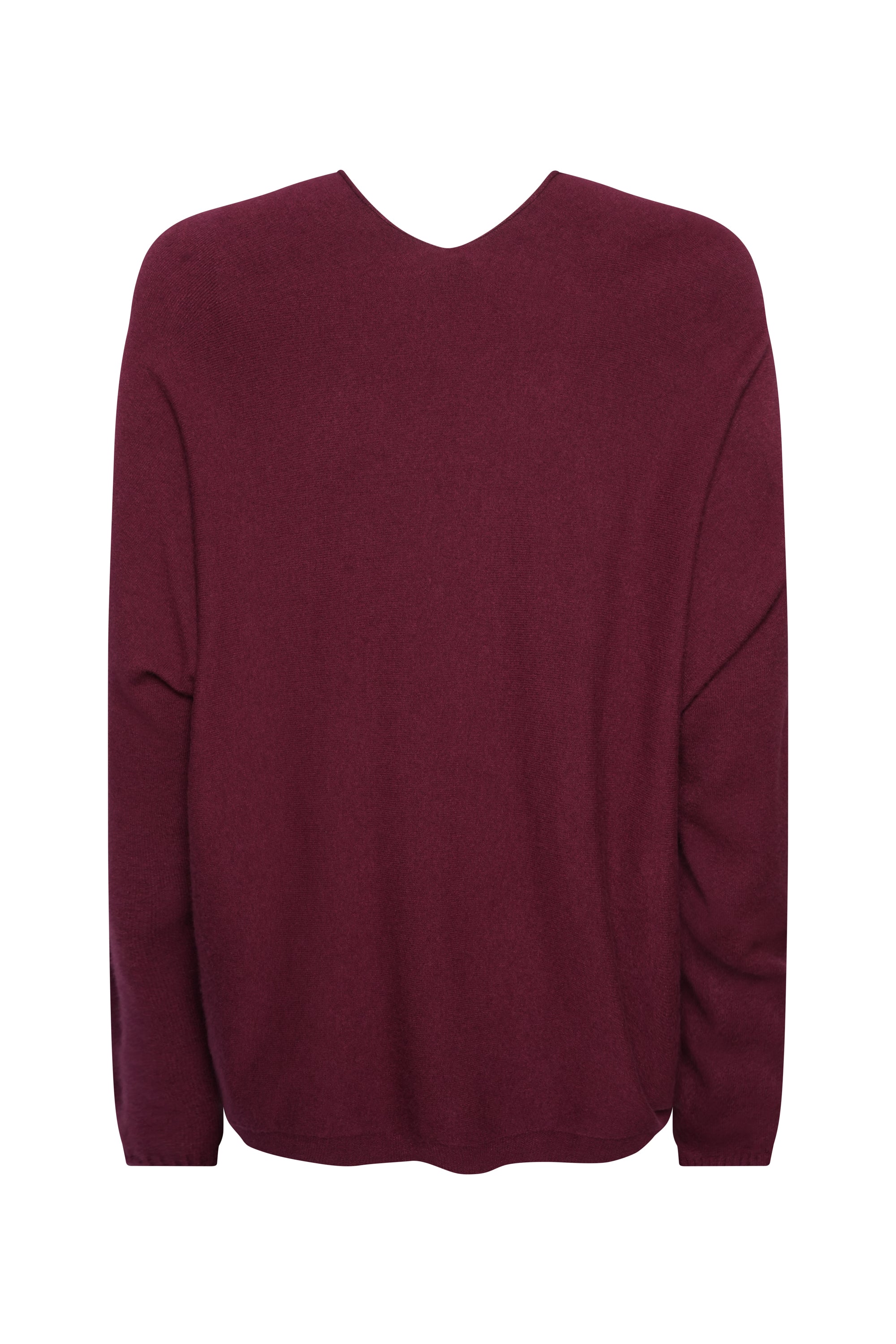 BURGUNDY V NECK WOOL SWEATER