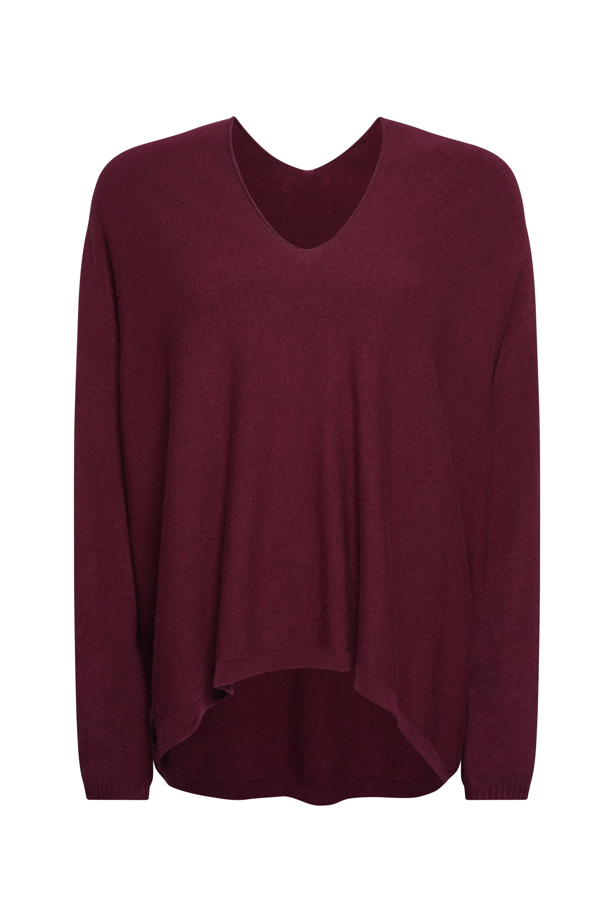 BURGUNDY V NECK WOOL SWEATER