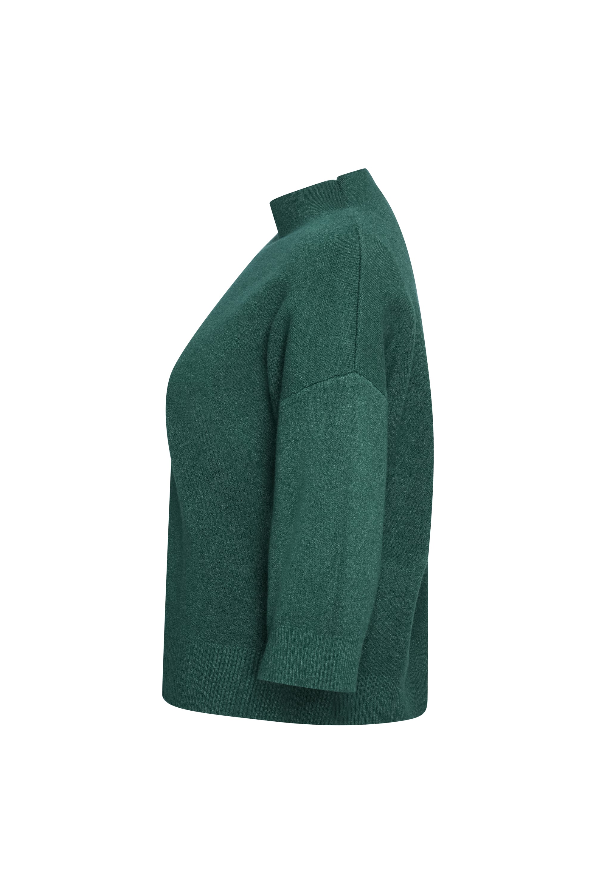 GREEN WOOL SHORT SWEATER