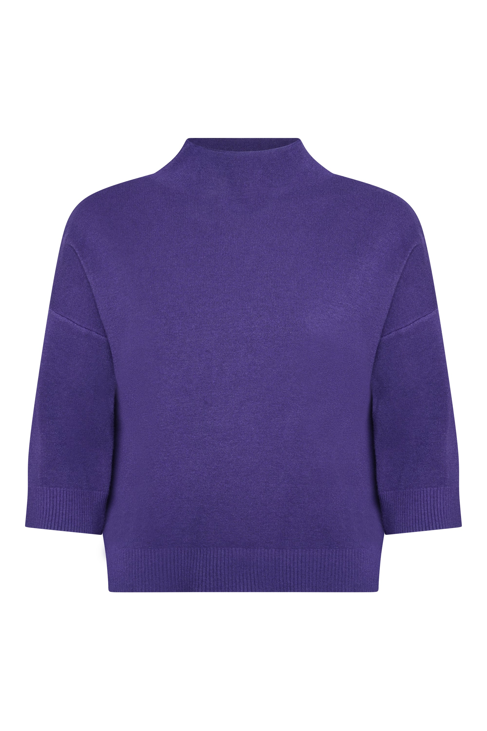 PURPLE WOOL SHORT SWEATER