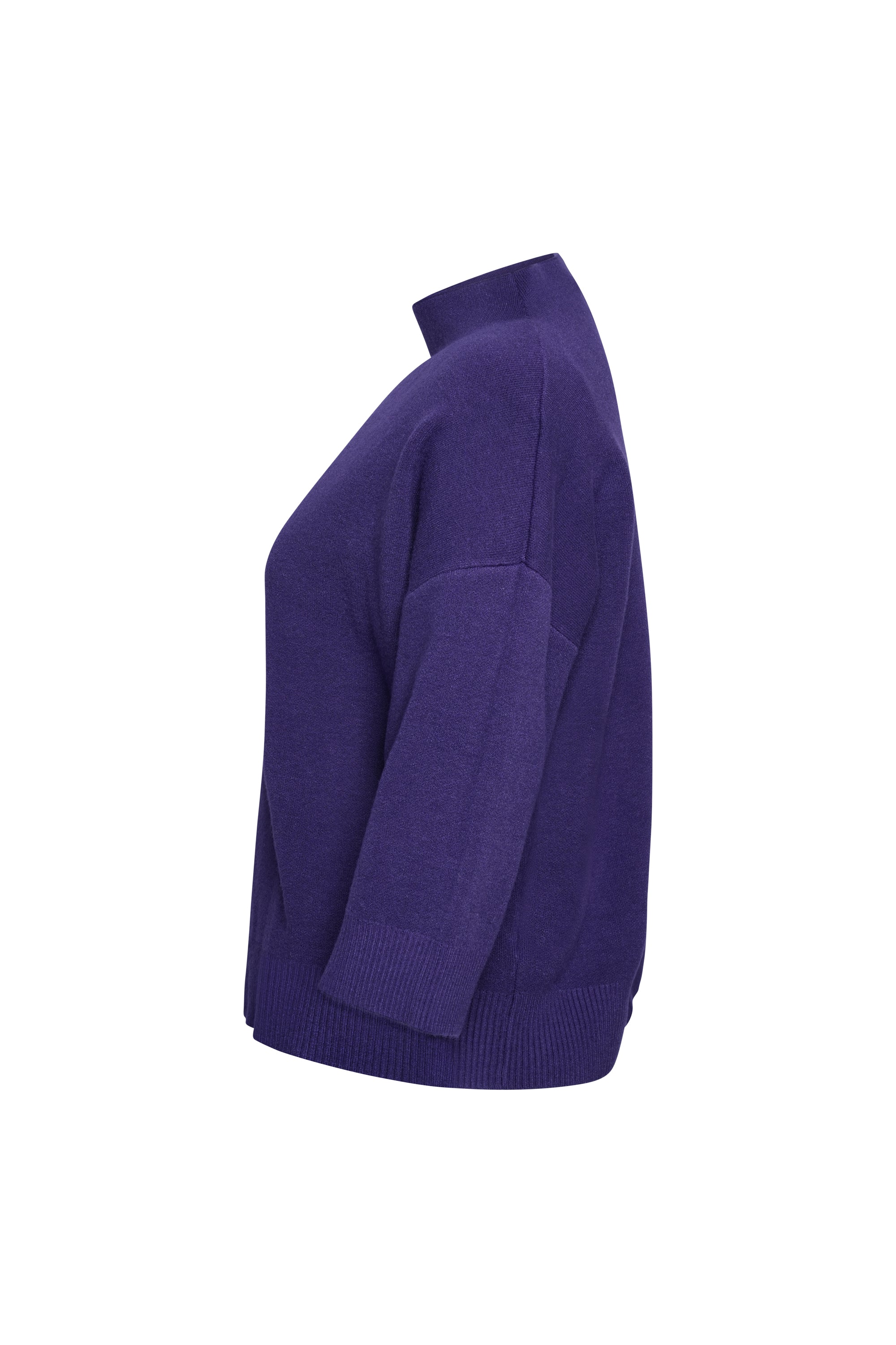 PURPLE WOOL SHORT SWEATER