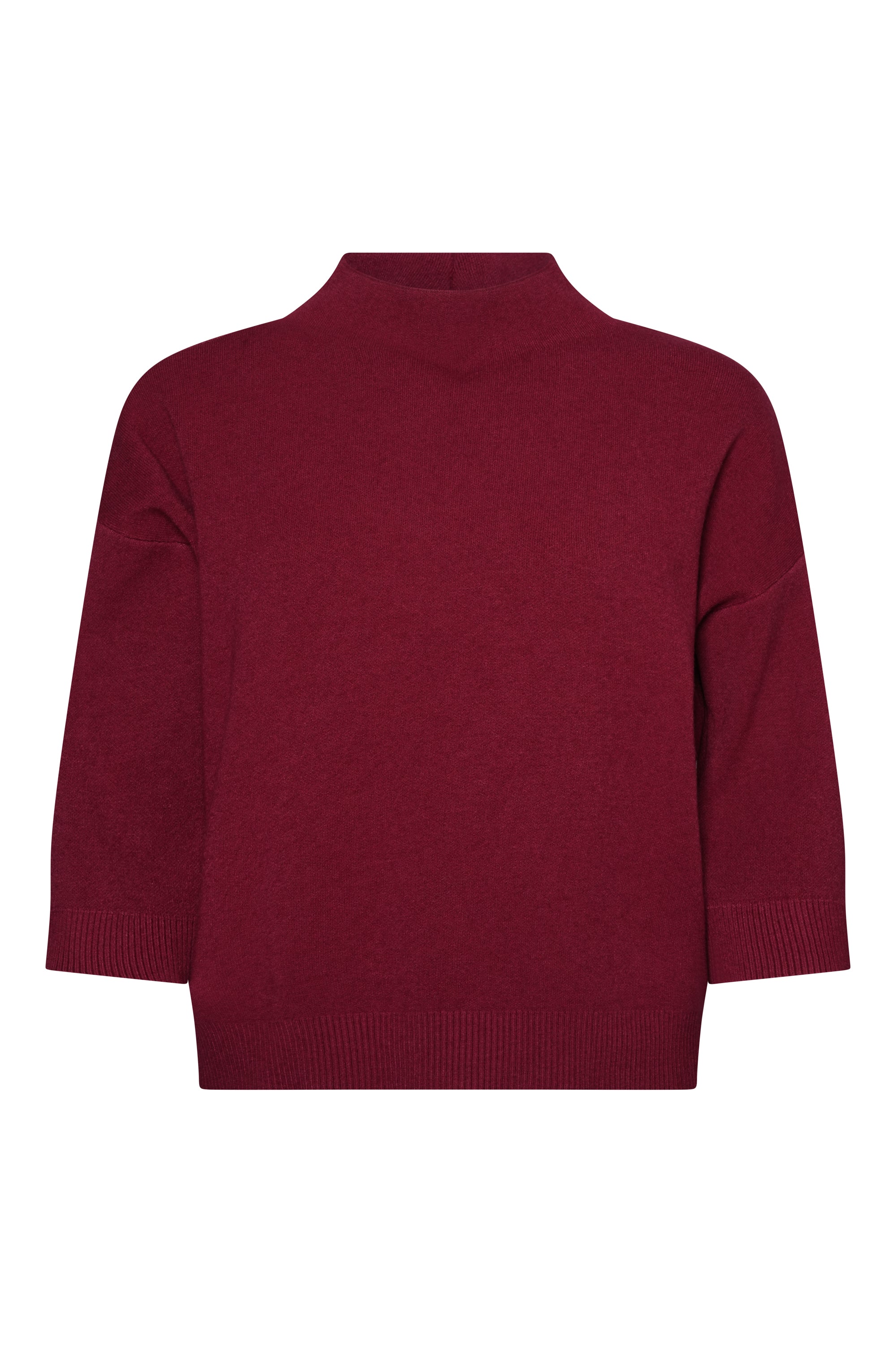 BURGUNDY WOOL SHORT SWEATER