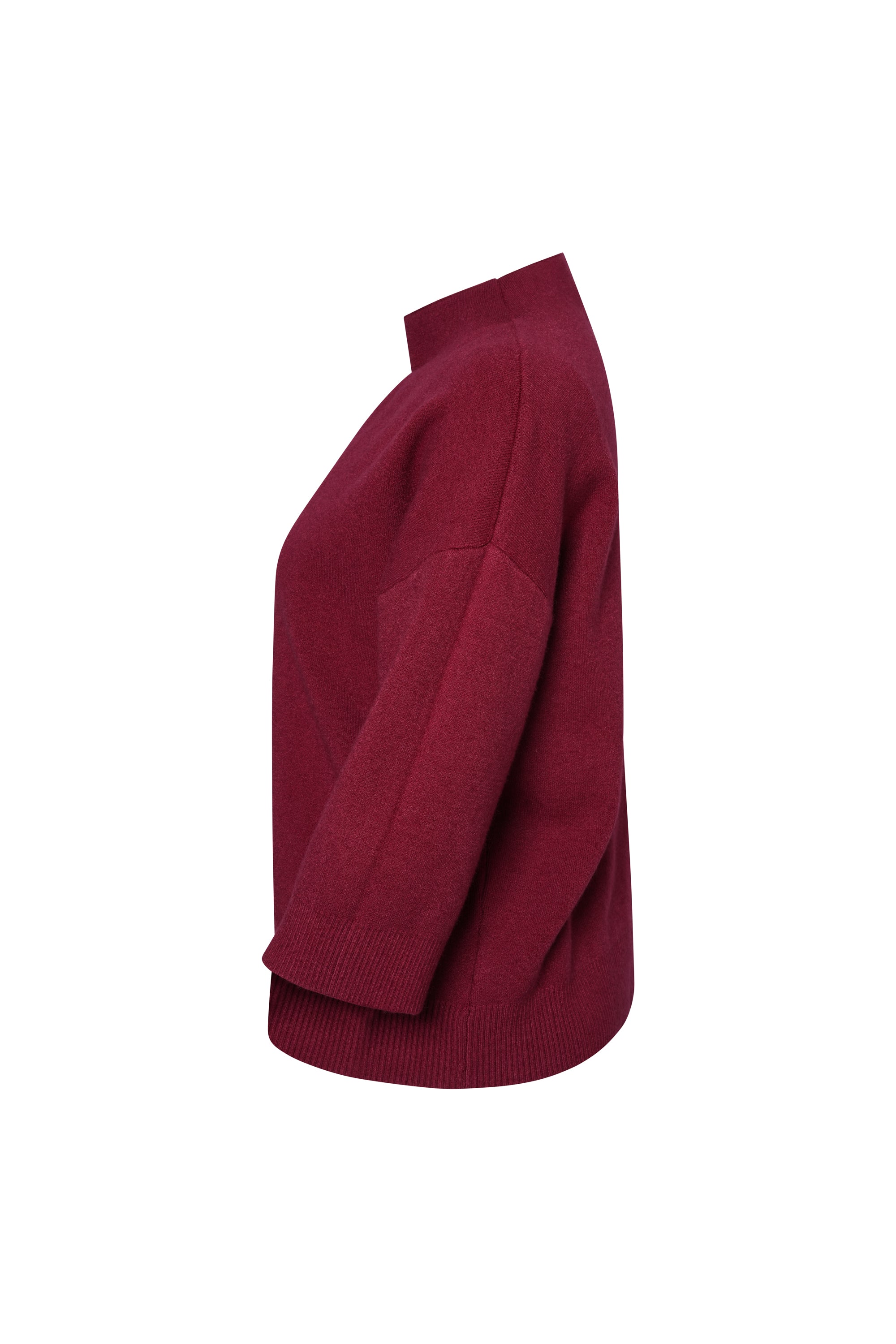 BURGUNDY WOOL SHORT SWEATER