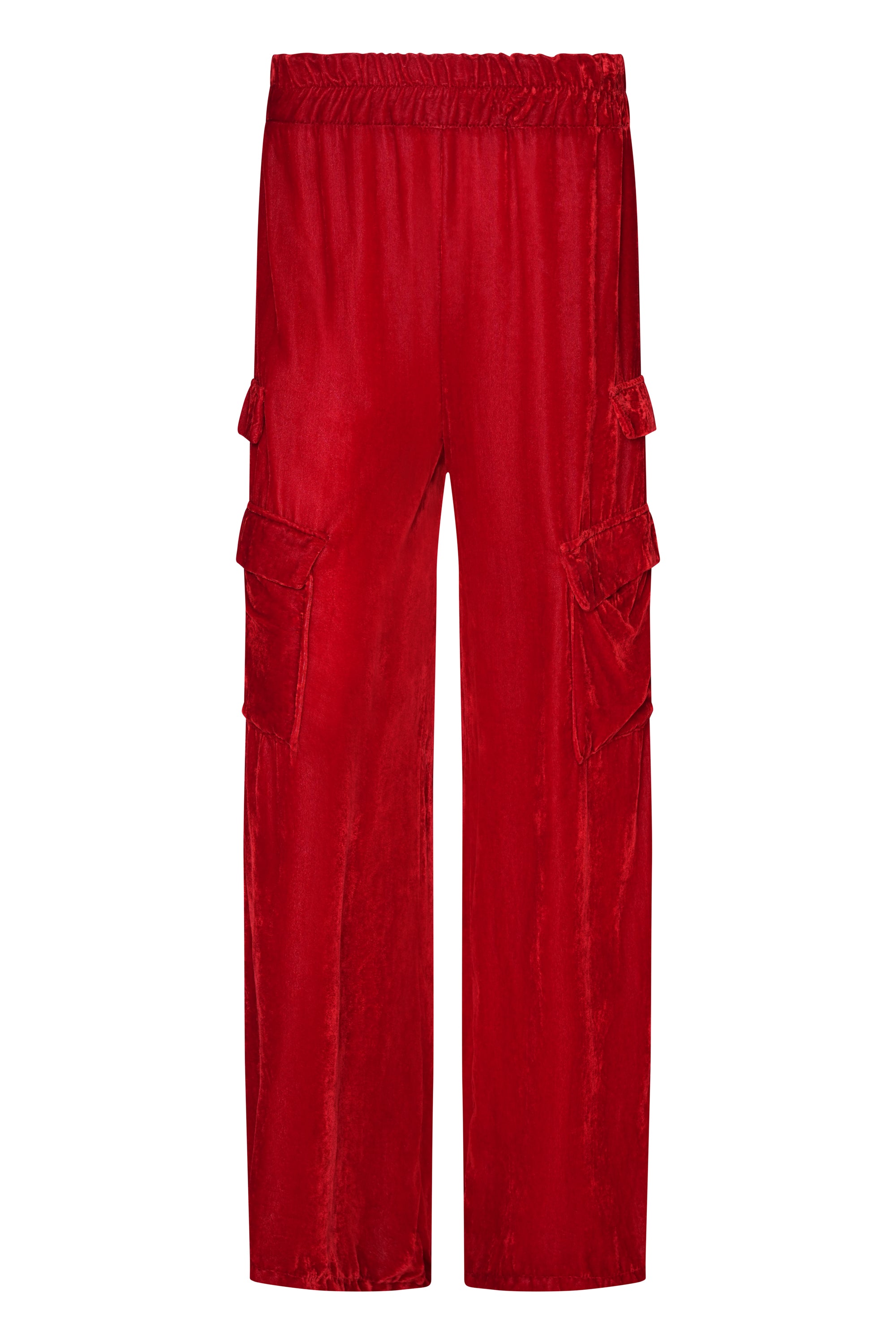 RED VELVET SHIRT SET WITH VELVET PANTS