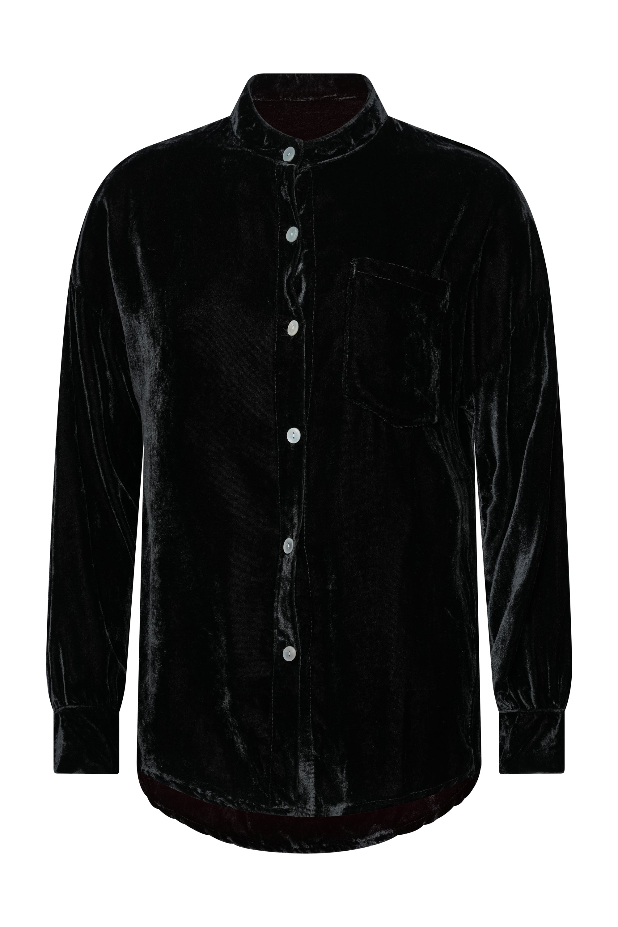 BLACK VELVET SHIRT SET WITH VELVET PANTS