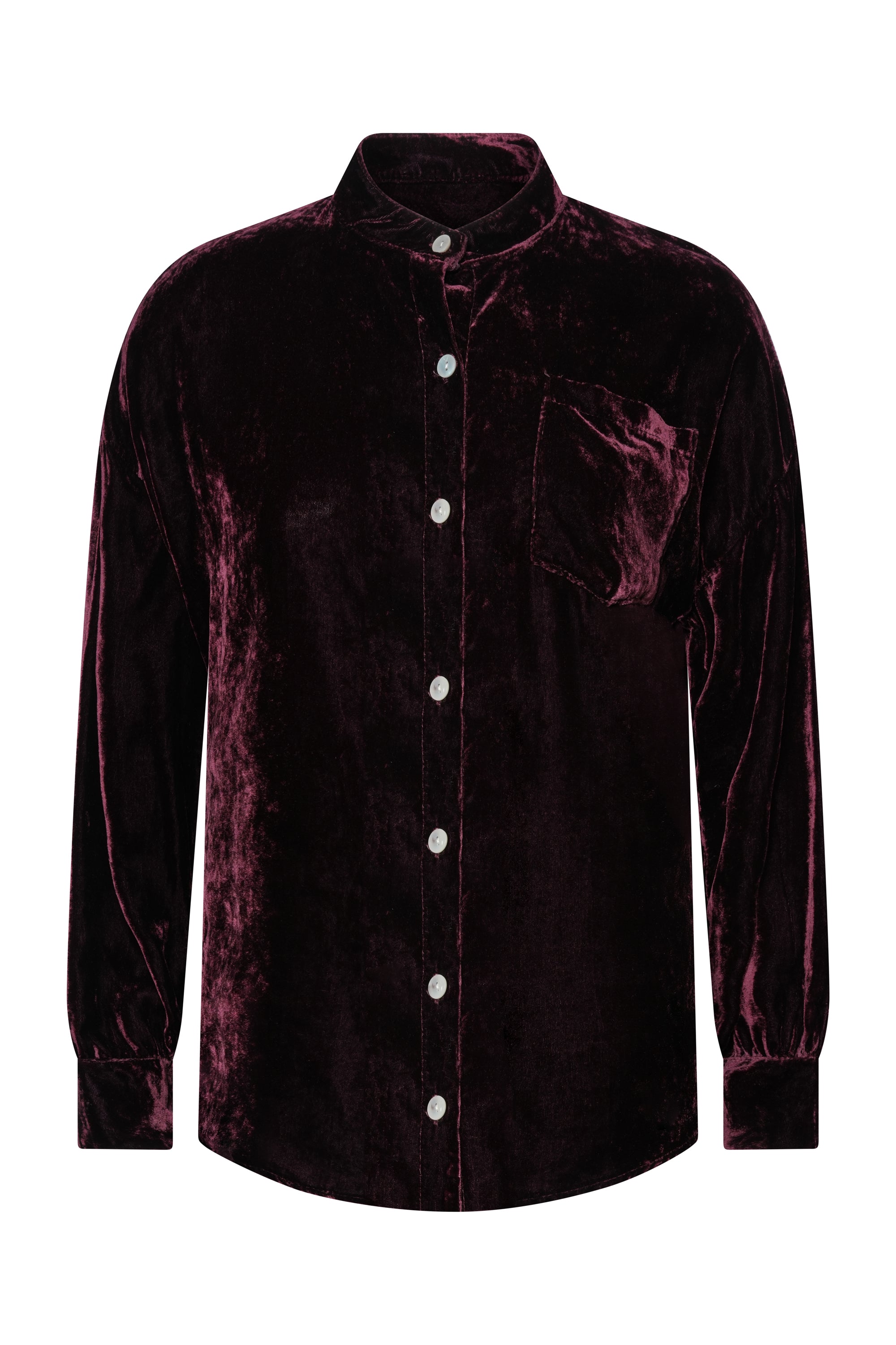 BURGUNDY VELVET SHIRT SET WITH VELVET PANTS