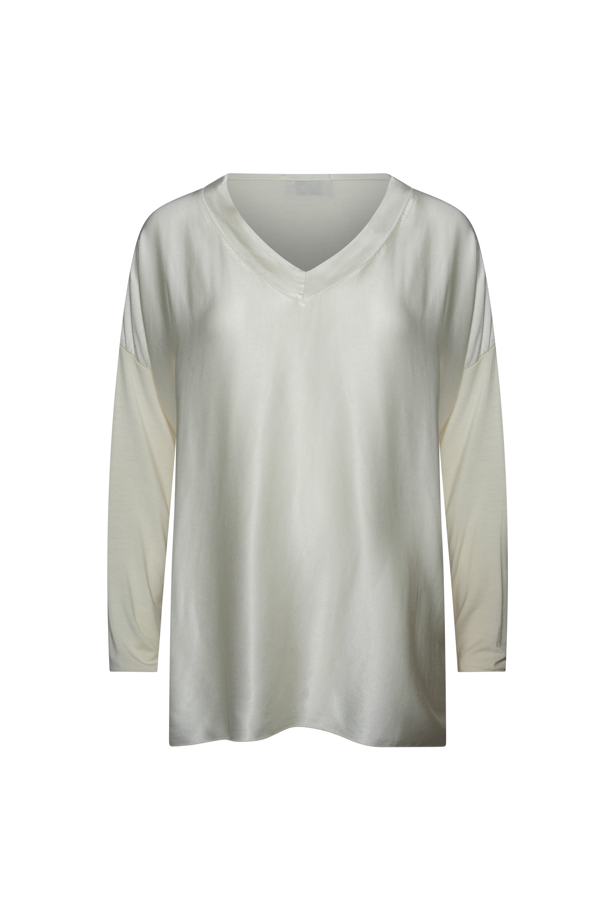 BEIGE SILK TOP LONG SLEEVES