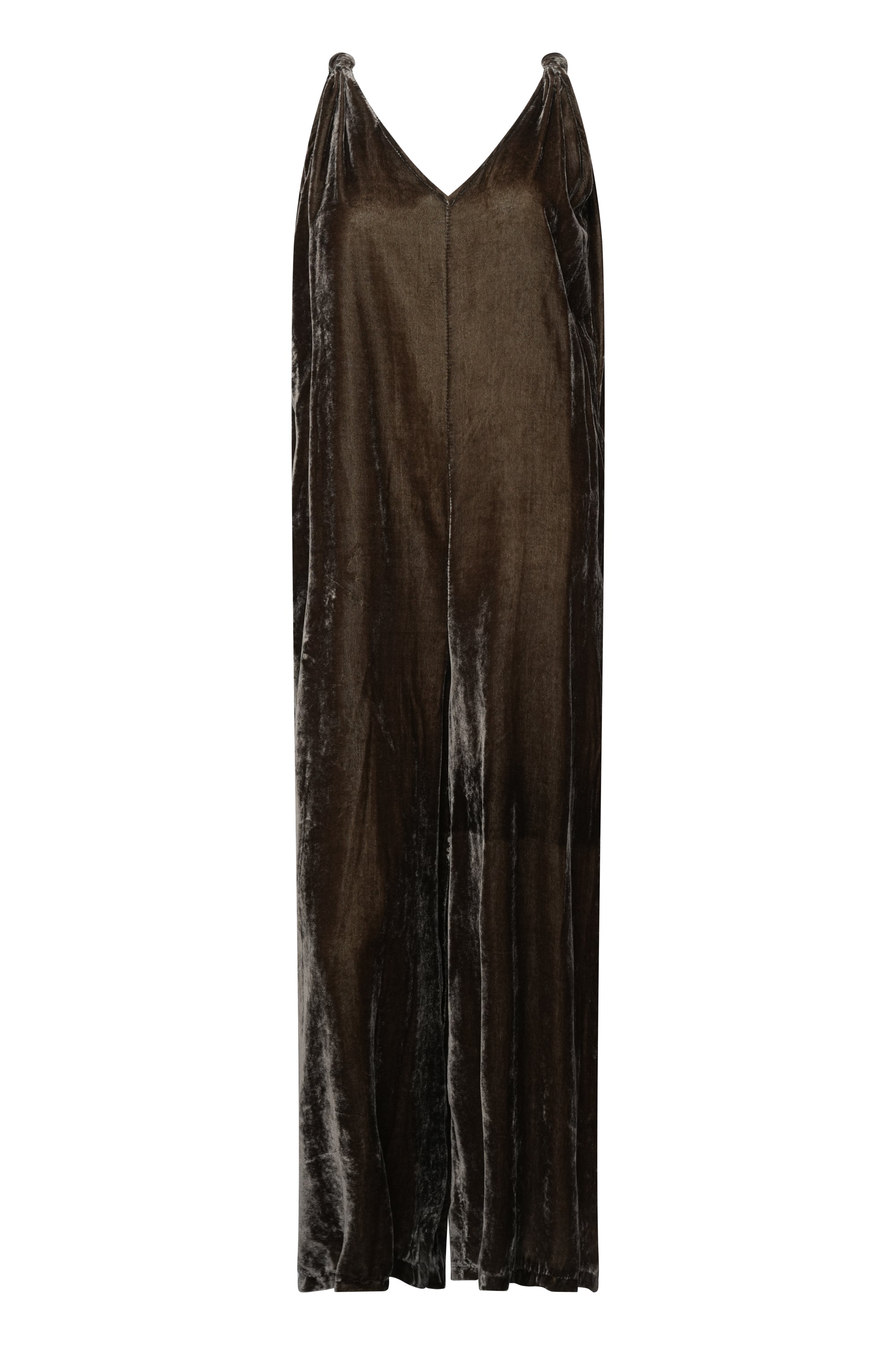 BROWN VELVET OVERALL