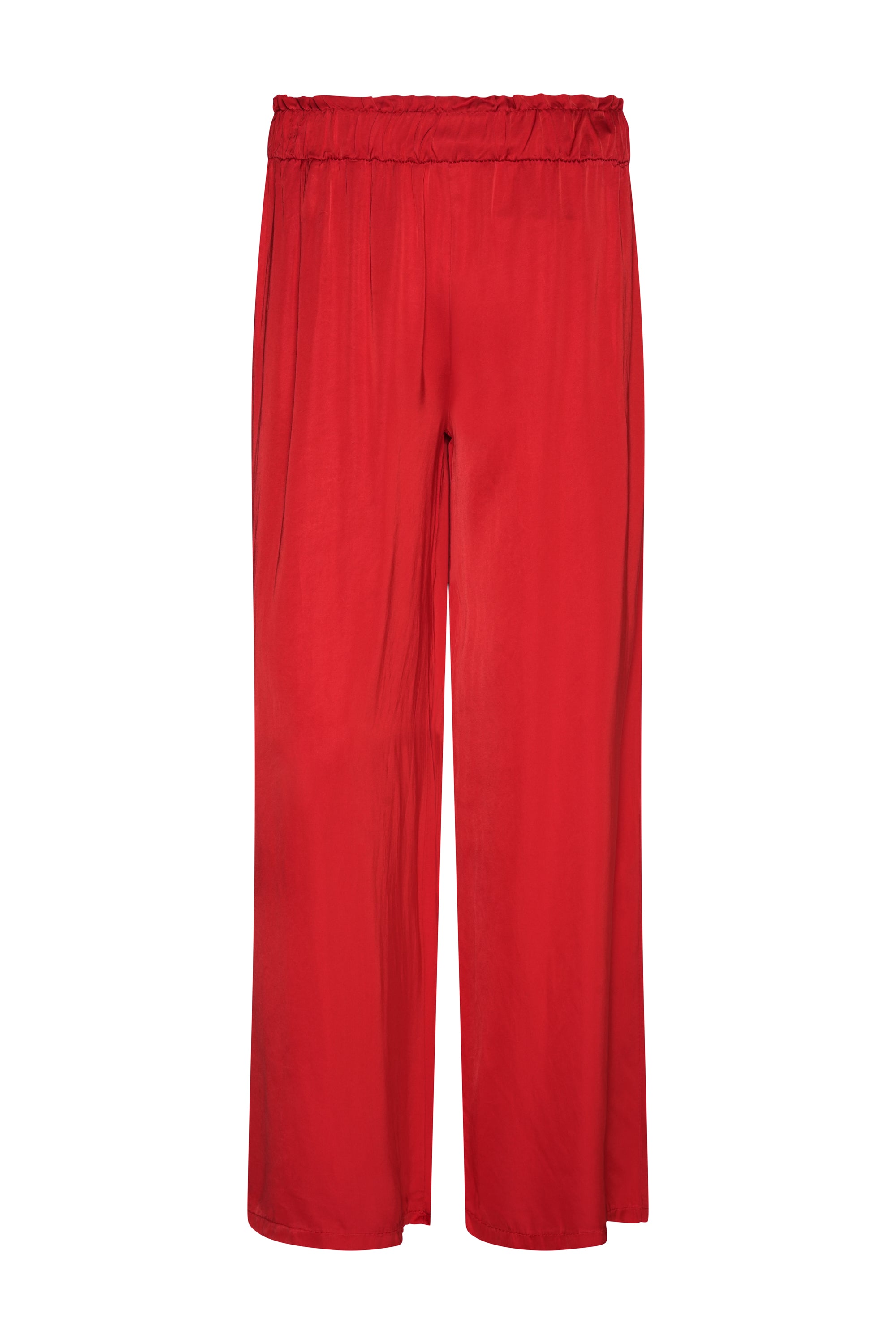 RED SILK PANTS