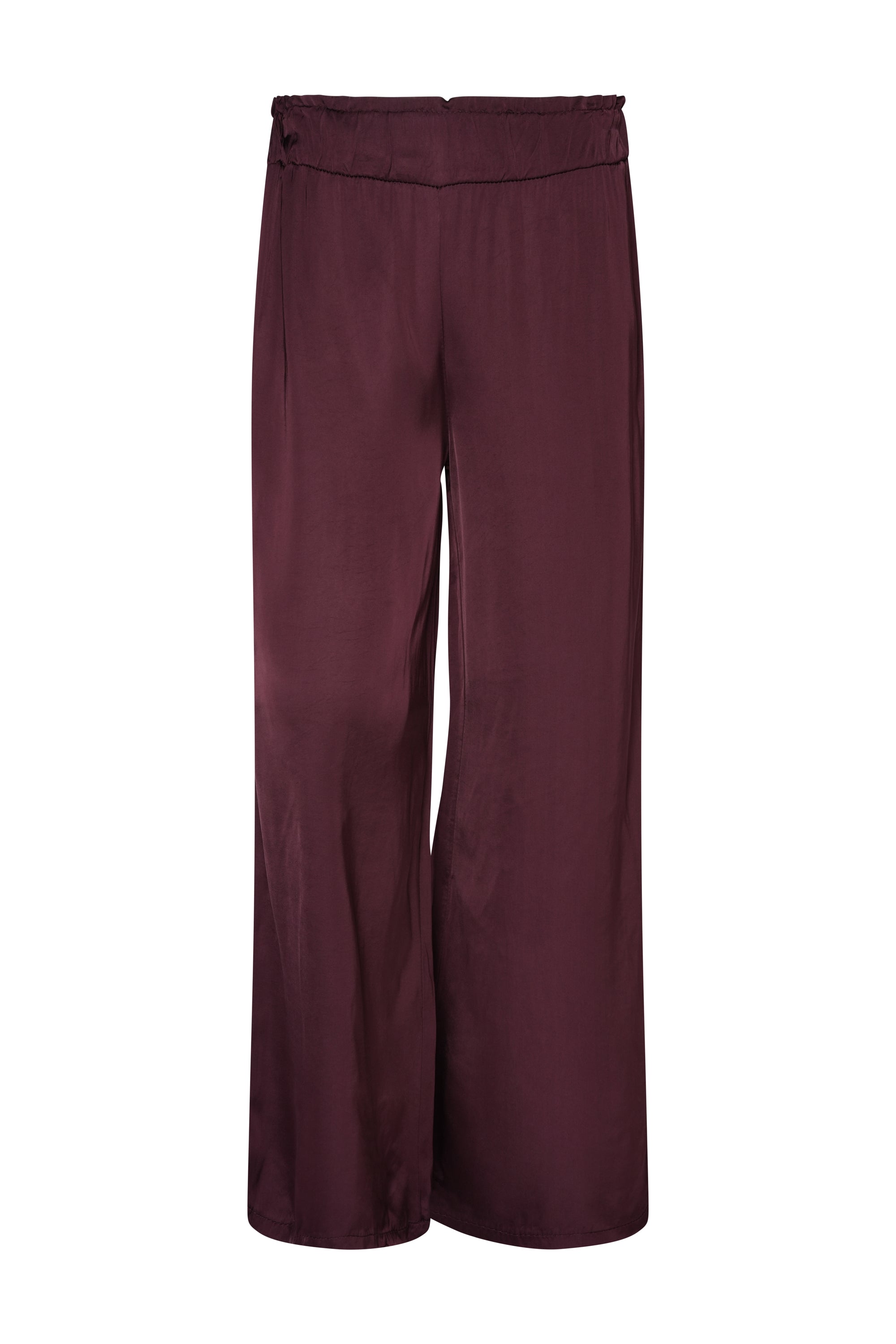 BURGUNDY SILK PANTS