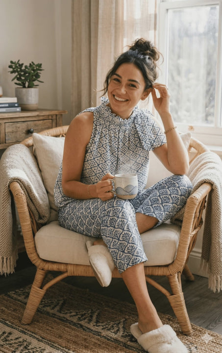Floral Cotton Set - طقم أزور الفلورال القطني.
